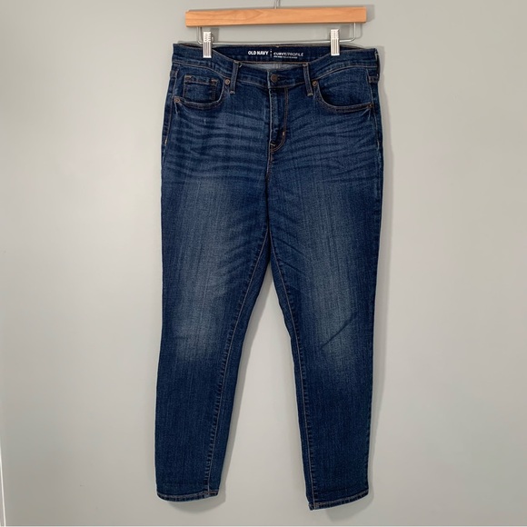 Old Navy Denim - Old Navy Curvy Profile Mid Rise Skinny‎ Jeans Dark Wash Blue Size 10 Short